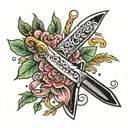 knife cute flash tattoo design idea