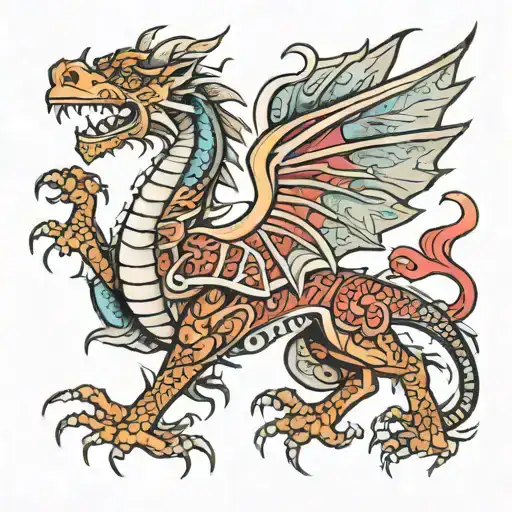 welsh dragon tattoo design idea