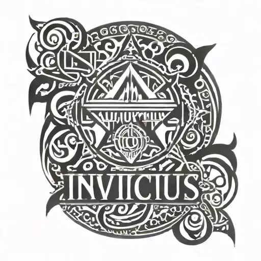 Invictus text tattoo design idea