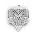 An accordion with intricate patterns and musical symbols tattoo design idea