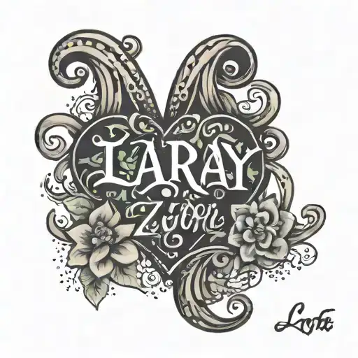 a small tattoo on the lower part of my back in a small font with the words Lara, Zoe, Ozzy, Soof with hearts  tattoo design idea