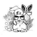 rabbit wearing sunglasses tattoo design idea