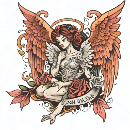 Angels come in all kinds of forms, don't settle for the devil tattoo design idea