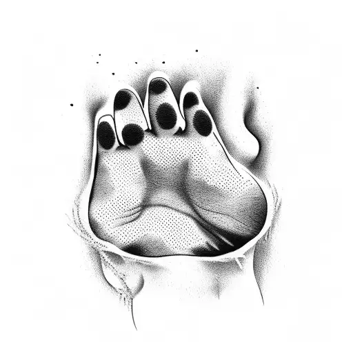 dog paw tattoo design idea