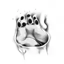 dog paw tattoo design idea