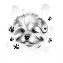 dog paw tattoo design idea