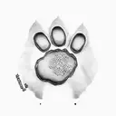 dog paw tattoo design idea