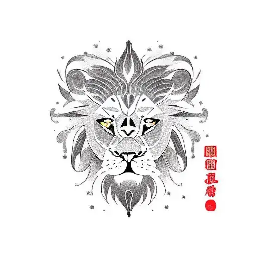A video camera merging with a fierce lion, representing the art of video operation and the strength of a warrior tattoo design idea