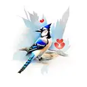 bluejay bird freedom tattoo design idea