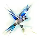 bluejay bird freedom tattoo design idea