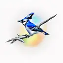 bluejay bird freedom tattoo design idea
