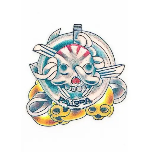 happy pasta tattoo design idea