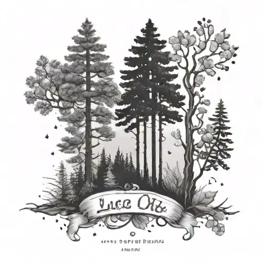 luca and otto names + nature forest tattoo design idea