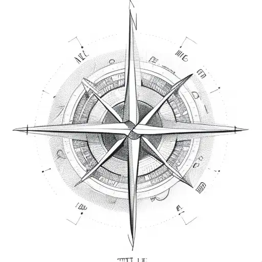 A sketch-style illustration of a compass with the words 'Believe in your dreams' tattoo design idea