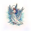 angel and evil tattoo design idea