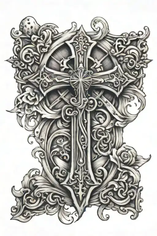 Nautical wooden cross tattoo design tattoo design idea