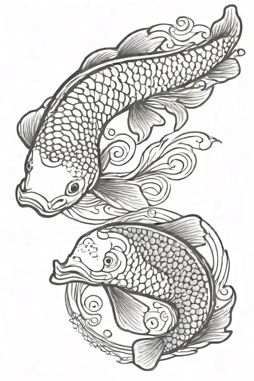 koi fish yin yang tattoo design idea
