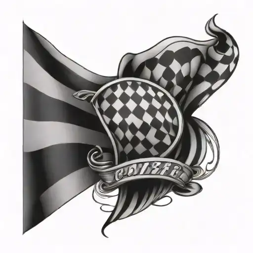 checkered flag tattoo design idea