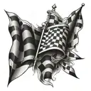 checkered flag tattoo design idea