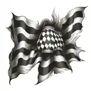 checkered flag tattoo design idea