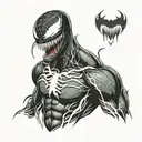 design a tattoo of venom from spider man with the simbyote wrapping around the arm  tattoo design idea