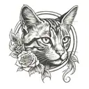 cat memorial piece tattoo design idea