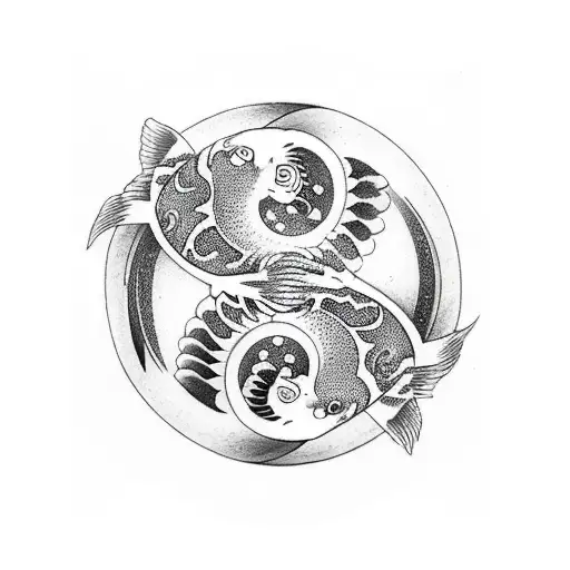 koi Carp yin yang tattoo design idea