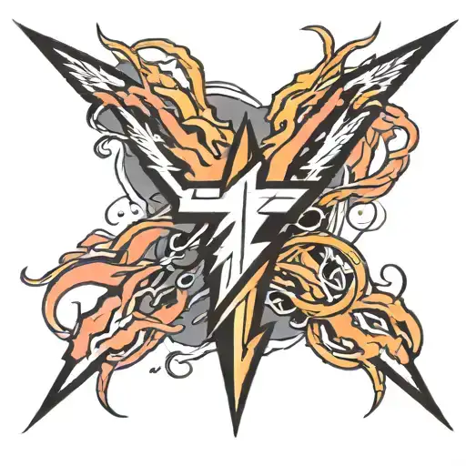 lightning color transition  from black   tattoo design idea