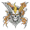lightning color transition  from black   tattoo design idea