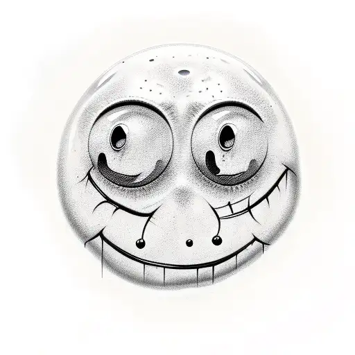 melting smiley face tattoo design idea