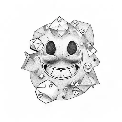melting smiley face tattoo design idea