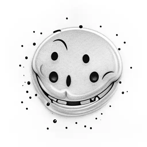 melting smiley face tattoo design idea