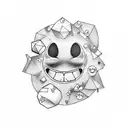 melting smiley face tattoo design idea