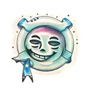 melting smiley face tattoo design idea