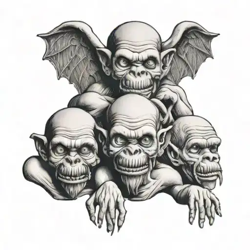see no evil, hear no evil, speak no evil speak no evil tattoo design idea