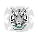 QR code inspired art with the Tree of Life, a tiger, a racing track and checkered flag tattoo design idea