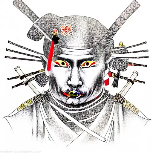 Vladimir Putin samurai tattoo design idea