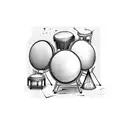 Illustrative collage of different percussion instruments tattoo design idea