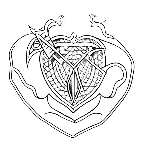 Dagger through heart tattoo design idea
