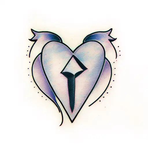 Dagger through heart tattoo design idea