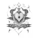 Dagger through heart tattoo design idea