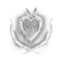 Dagger through heart tattoo design idea