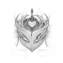 Dagger through heart tattoo design idea