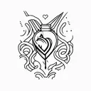 dagger stabbing heart tattoo design idea