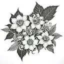 Warriors in garden tattoo design idea