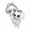 two monster high girls tattoo design idea