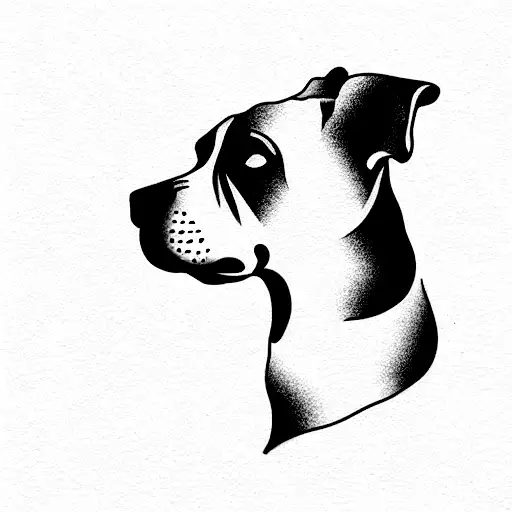 a single line tattoo of a dog tattoo design idea