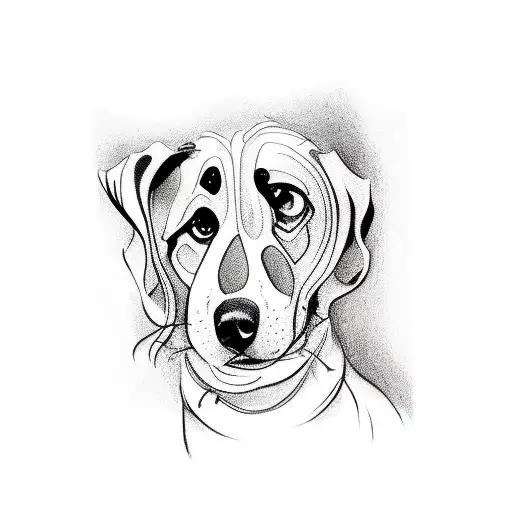 a single connected line tattoo of a curled dog tail tattoo design idea