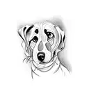 a single connected line tattoo of a curled dog tail tattoo design idea