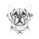 a single connected line tattoo of a curled dog tail tattoo design idea